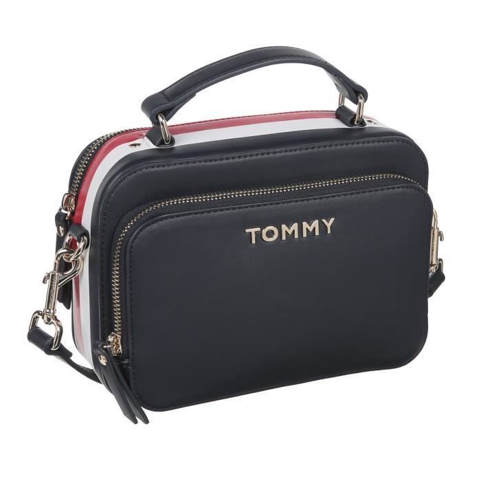 TOMMY HILFIGER Sac a Main a Bandouliere AW0AW076910GZ Bleu Marine Femme LesTendances