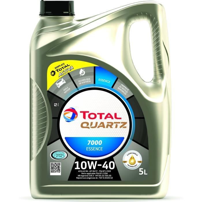 TOTAL HUILE MOTEUR 5L QUARTZ 7000 ESSENCE 10W40 - Photo n°1