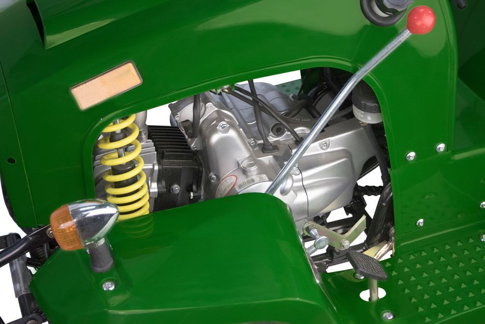 Tracteur enfant 110cc 3 vitesses automatiques avec remorque vert - Photo n°2