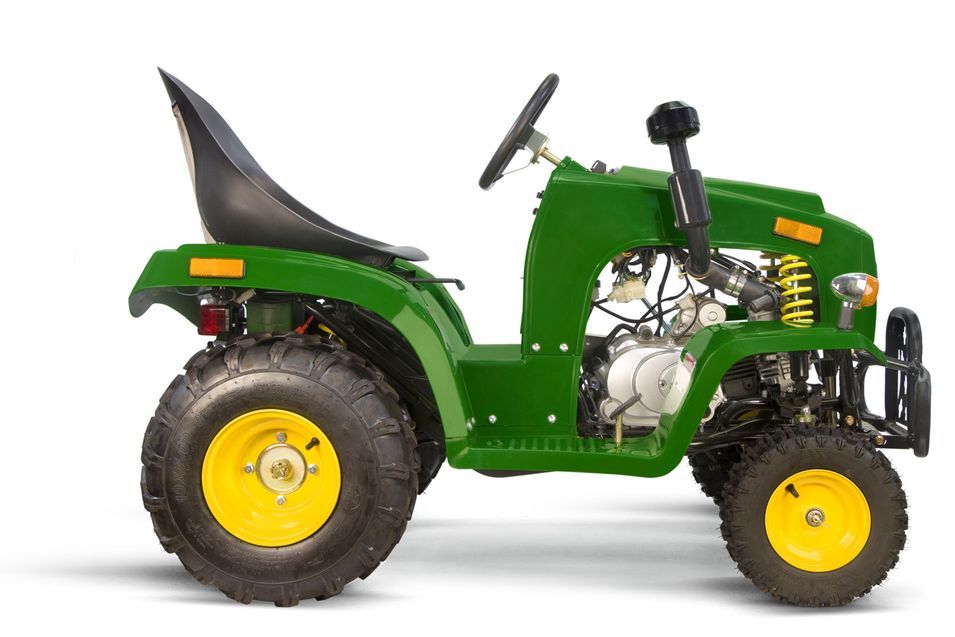 Tracteur enfant 110cc 3 vitesses automatiques avec remorque vert - Photo n°8
