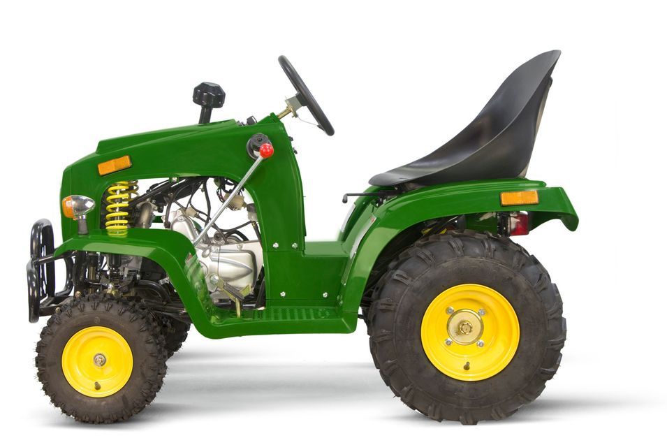 Tracteur enfant 110cc 3 vitesses automatiques avec remorque vert - Photo n°11