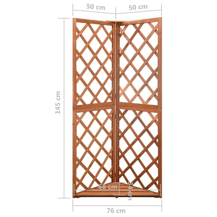 Treillis d'angle 50x50x145 cm Bois de sapin massif - Photo n°7