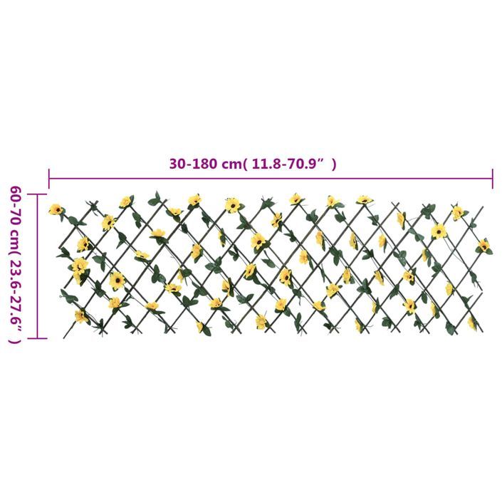 Treillis de lierre artificiel extensible jaune 180x60 cm - Photo n°6