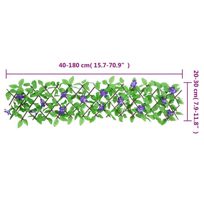 Treillis de lierre artificiel extensible vert 180x30 cm - Photo n°6