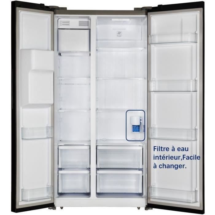 TRIOMPH TSN552NFW - Réfrigérateur Américain - 552 L (383 + 169) - Froid ventilé - A+ - L 91.1 x H 178 cm - Blanc - Photo n°2