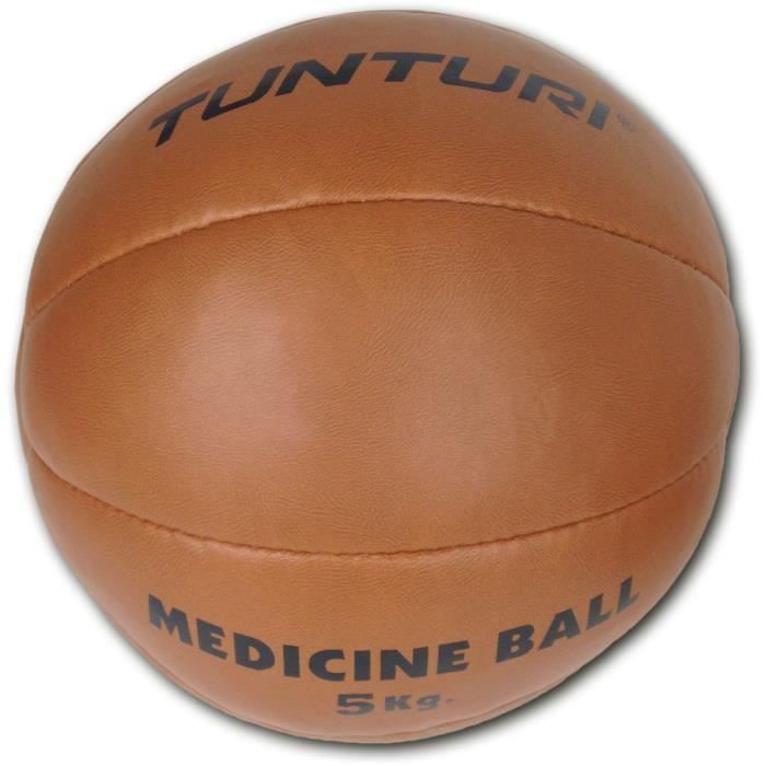 TUNTURI Medicine Ball - Cuir - 5kg - Photo n°1