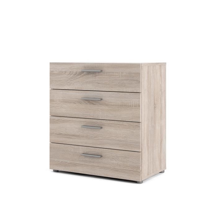 TYHJA Commode 4 tiroirs - Chene Truffe - L 70 x P 40 x H 75 cm - Photo n°4