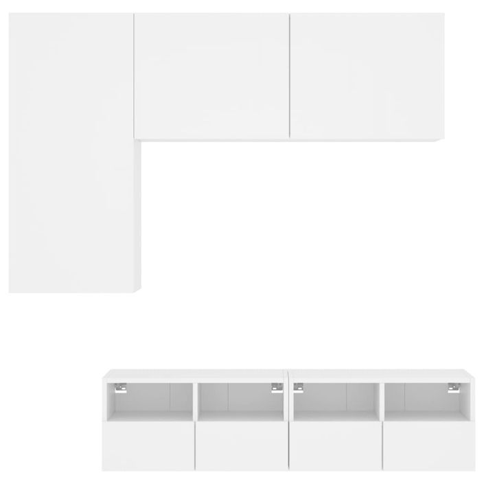 Unités murales TV 4 pcs blanc bois d'ingénierie - Photo n°5