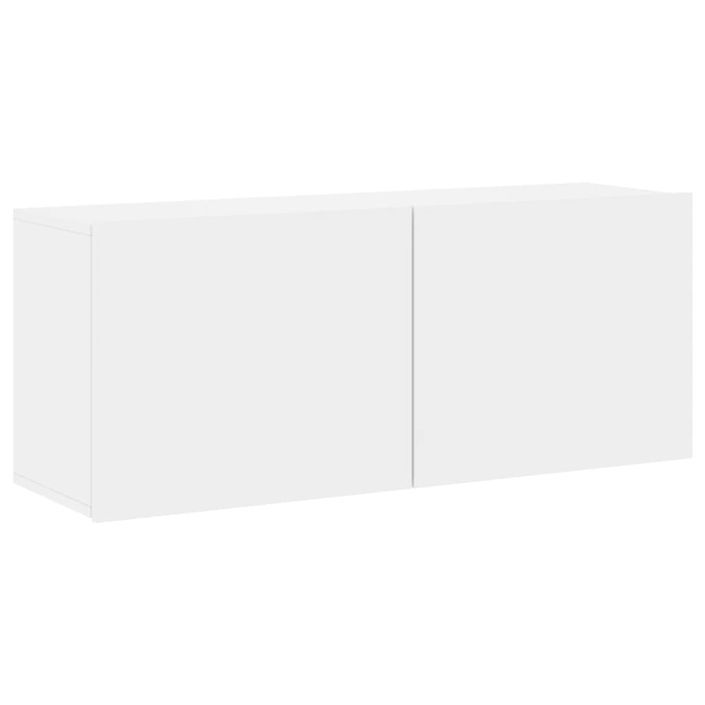 Unités murales TV 4 pcs blanc bois d'ingénierie - Photo n°8