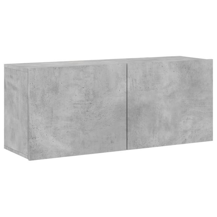 Unités murales TV 4 pcs gris béton bois d'ingénierie - Photo n°8