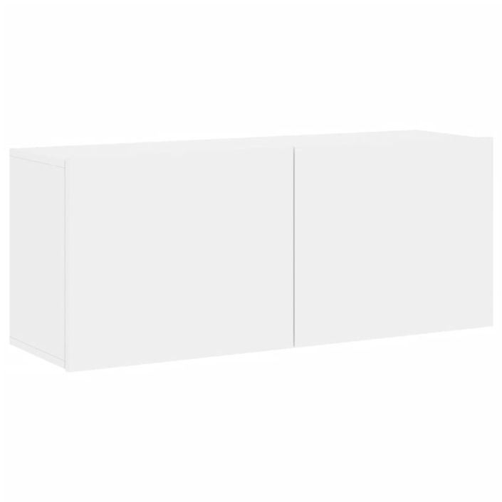 Unités murales TV 5 pcs blanc bois d'ingénierie - Photo n°7