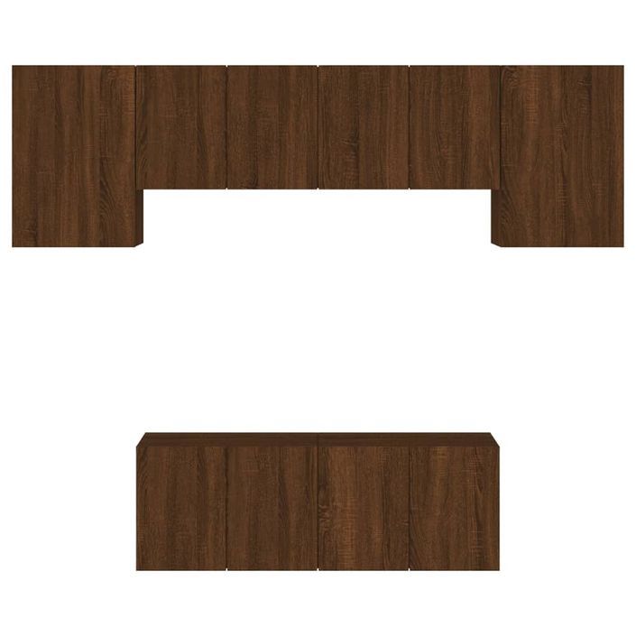 Unités murales TV 6 pcs chêne marron bois d'ingénierie - Photo n°5