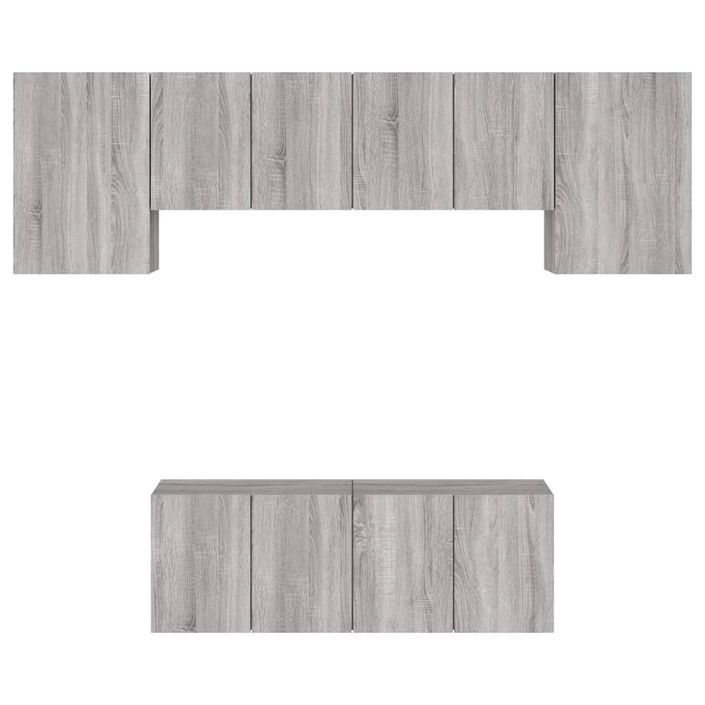 Unités murales TV 6 pcs sonoma gris bois d'ingénierie - Photo n°5