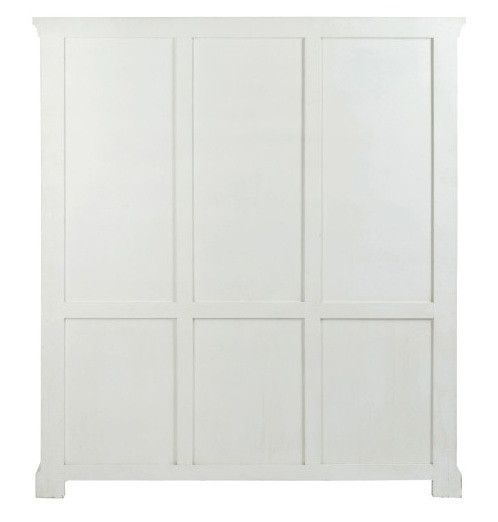 Vaisselier 2 portes 3 tiroirs bois massif blanc Nayra - Photo n°3