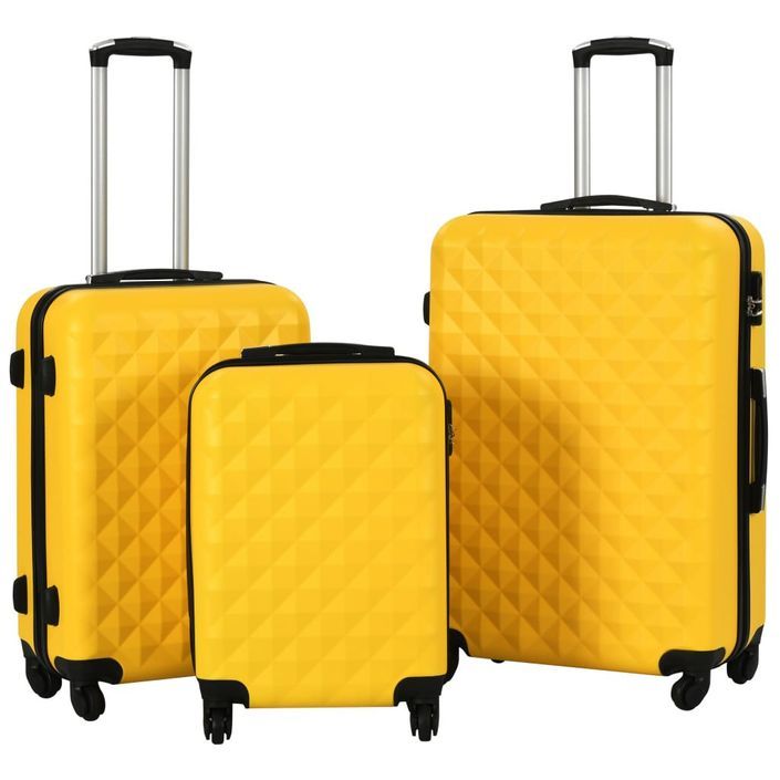 Valise rigide 3 pcs Jaune ABS - Photo n°1