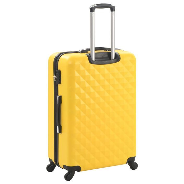 Valise rigide 3 pcs Jaune ABS - Photo n°4