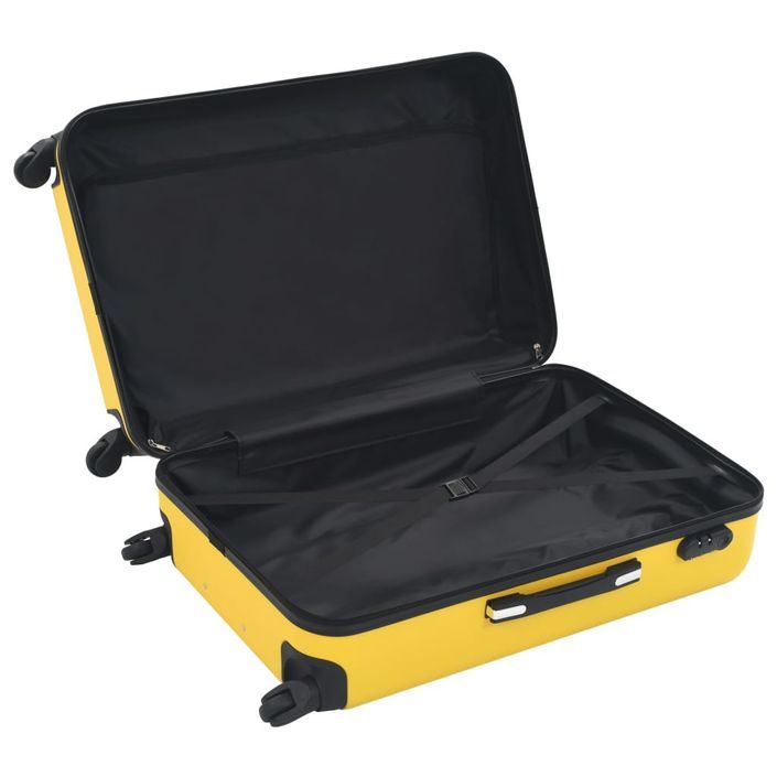 Valise rigide 3 pcs Jaune ABS - Photo n°6