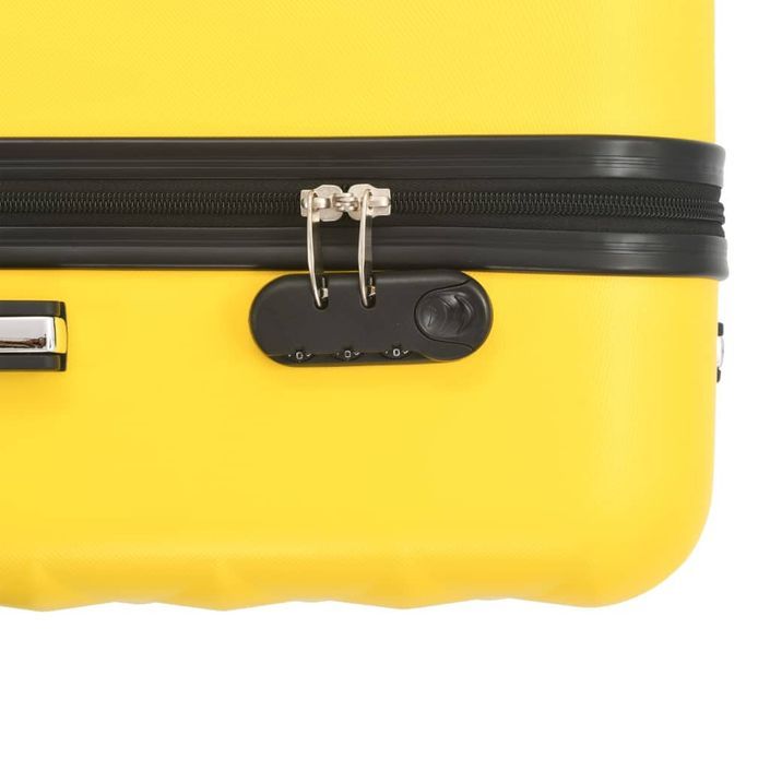 Valise rigide 3 pcs Jaune ABS - Photo n°8