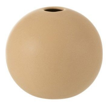Vase boule céramique beige Praji H 18 cm - Photo n°1