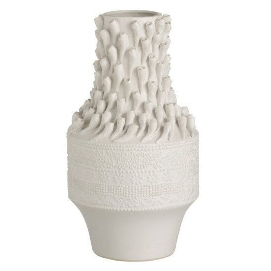 Vase céramique blanche avec coquillages Amble - Photo n°1