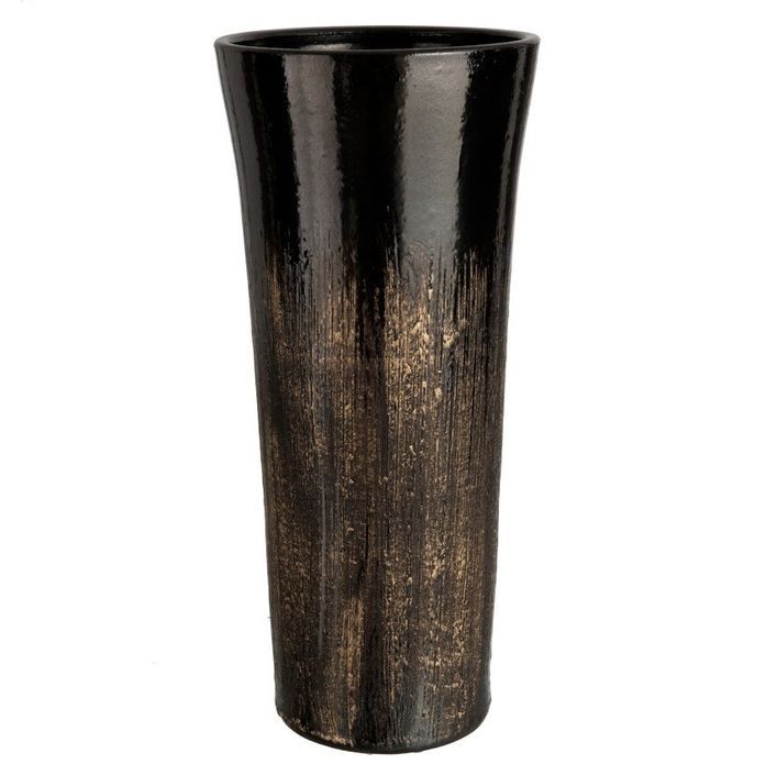 Vase céramique noir et doré Diere H 50 cm - Photo n°1