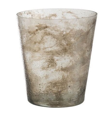 Vase conique verre transparent et sable Liath - Photo n°1