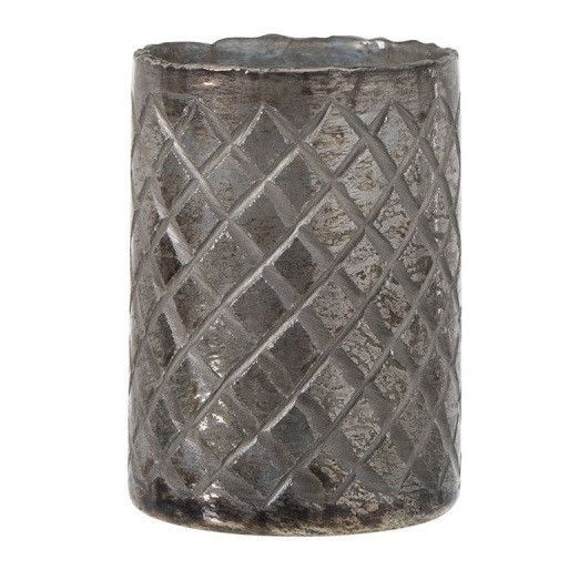 Vase cylindrique verre gris clair Liath H 26 cm - Photo n°1