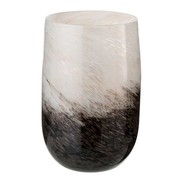 Vase cylindrique verre noir et blanc Narsh - Lot de 2 - Photo n°1