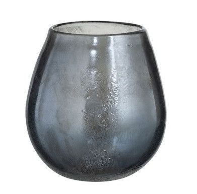 Vase rond verre bleu gris Liath H 15 cm - Photo n°1
