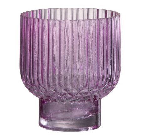 Vase rond verre rose Ocel H 16 cm - Photo n°1