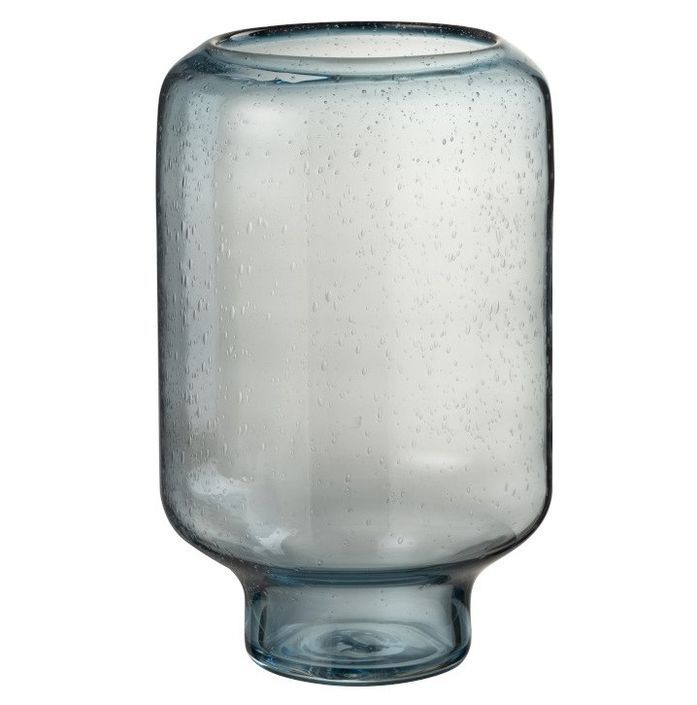 Vase sur pied verre bleu clair Marino H 35 cm - Photo n°1