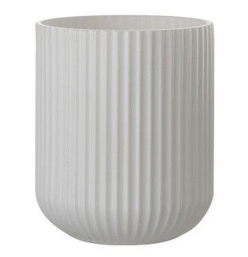 Vase verre blanc à stries Ettis H 18 cm - Lot de 4 - Photo n°1