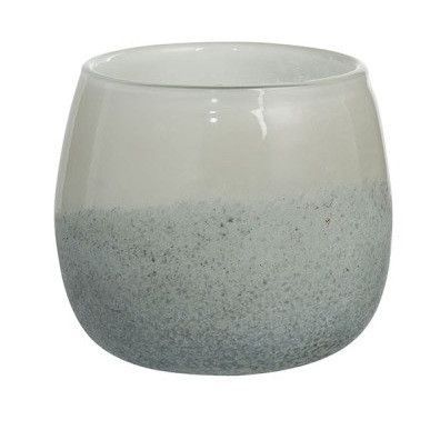Vase verre blanc et gris Licia H 12 cm - Photo n°1