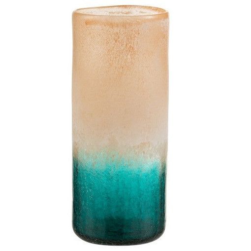 Vase verre orange et turquoise Geera - Photo n°1