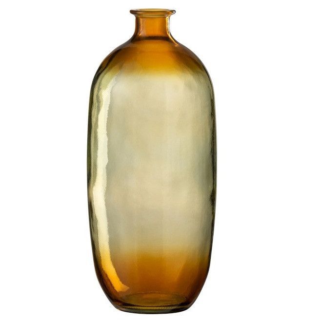Vase verre transparent et orange Veeda - Photo n°1