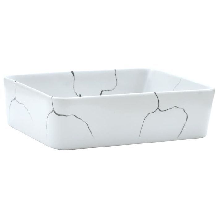 Vasque à poser blanc rectangulaire 46x35,5x13 cm céramique - Photo n°2