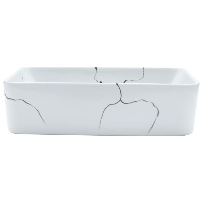 Vasque à poser blanc rectangulaire 46x35,5x13 cm céramique - Photo n°3