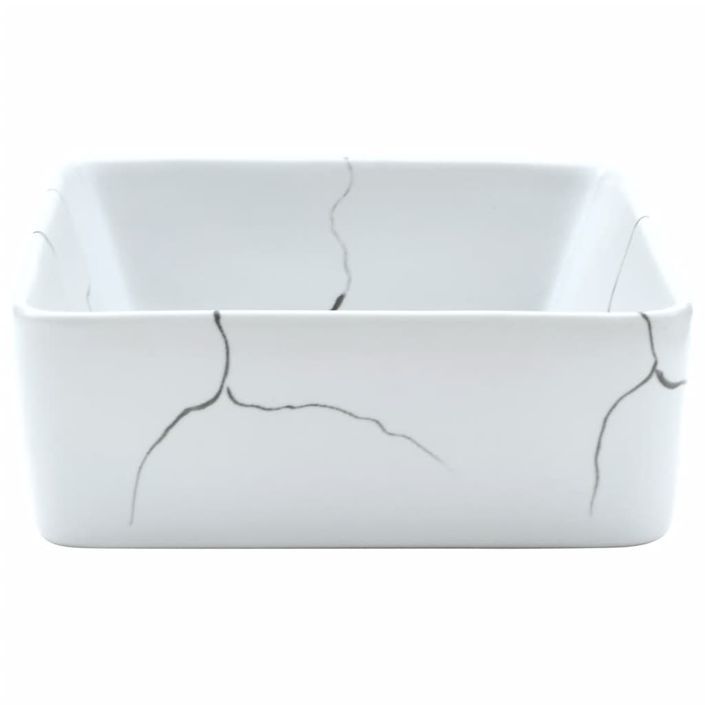 Vasque à poser blanc rectangulaire 46x35,5x13 cm céramique - Photo n°5