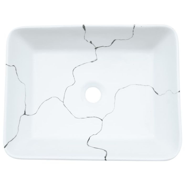 Vasque à poser blanc rectangulaire 46x35,5x13 cm céramique - Photo n°6
