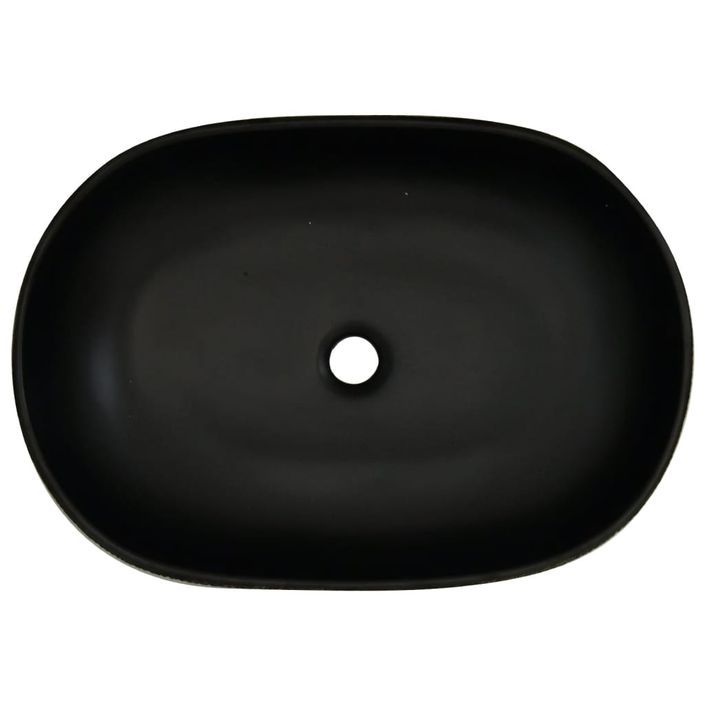 Vasque à poser gris et noir ovale 59x40x14 cm céramique - Photo n°6