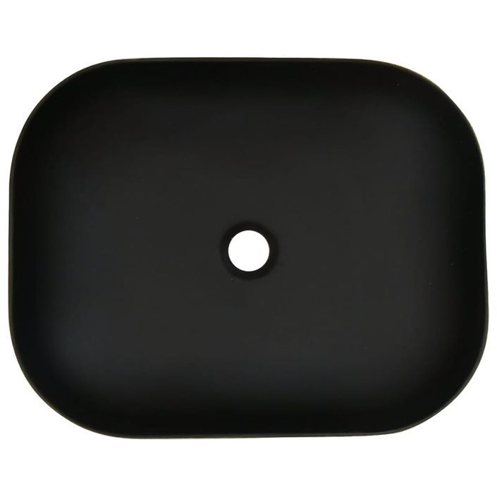 Vasque à poser gris/noir rectangulaire 48x37,5x13,5cm céramique - Photo n°6