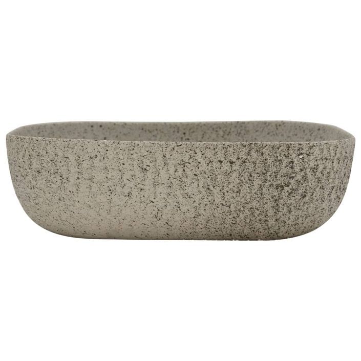 Vasque à poser gris rectangulaire 48x37,5x13,5 cm céramique - Photo n°3