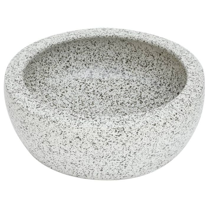 Vasque à poser gris rond Φ41x14 cm céramique - Photo n°3