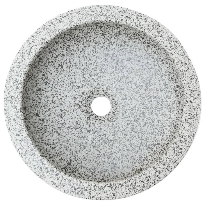 Vasque à poser gris rond Φ41x14 cm céramique - Photo n°4