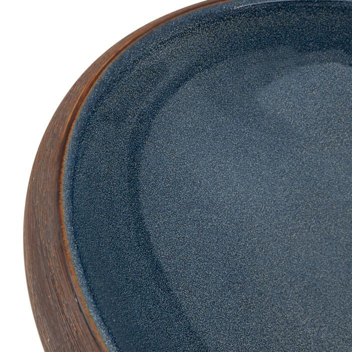 Vasque à poser marron et bleu ovale 59x40x15 cm céramique - Photo n°7
