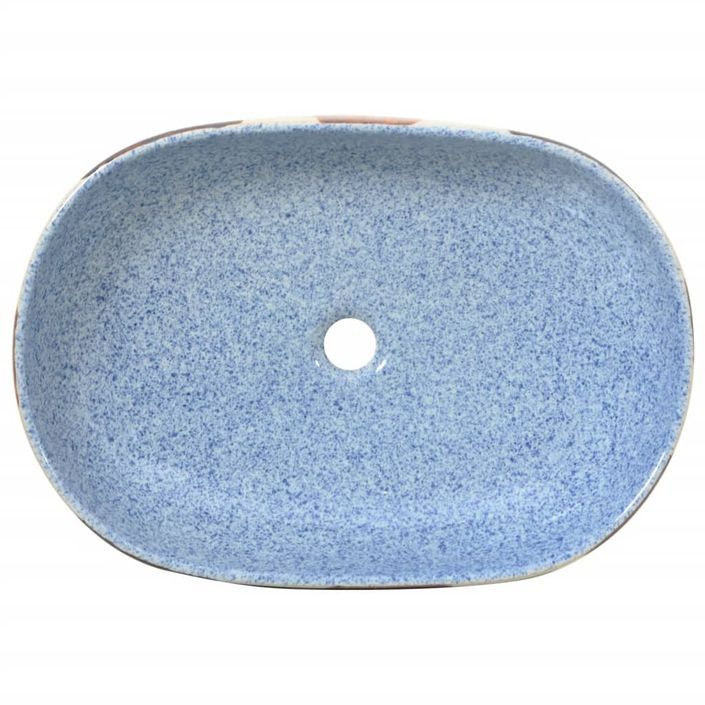 Vasque à poser multicolore ovale 59x40x14 cm céramique - Photo n°6