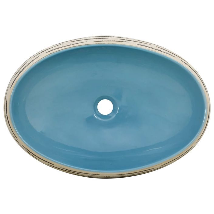 Vasque à poser multicolore ovale 59x40x15 cm céramique - Photo n°6
