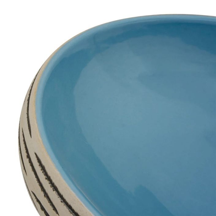 Vasque à poser multicolore ovale 59x40x15 cm céramique - Photo n°7