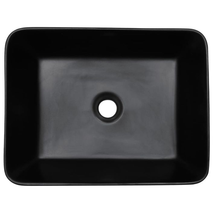 Vasque à poser noir/bleu rectangulaire 46x35,5x13 cm céramique - Photo n°6