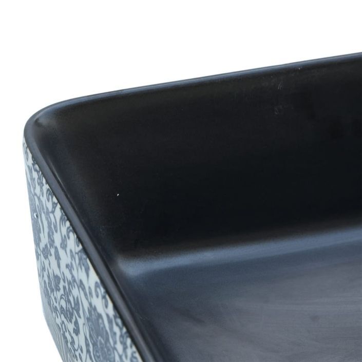 Vasque à poser noir/bleu rectangulaire 46x35,5x13 cm céramique - Photo n°7